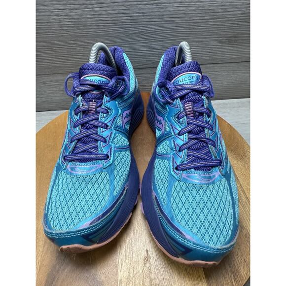 EUC Saucony Women's Guide 9 Running Shoe Blue/Purple/Pink Size 9 - Picture 3 of 11